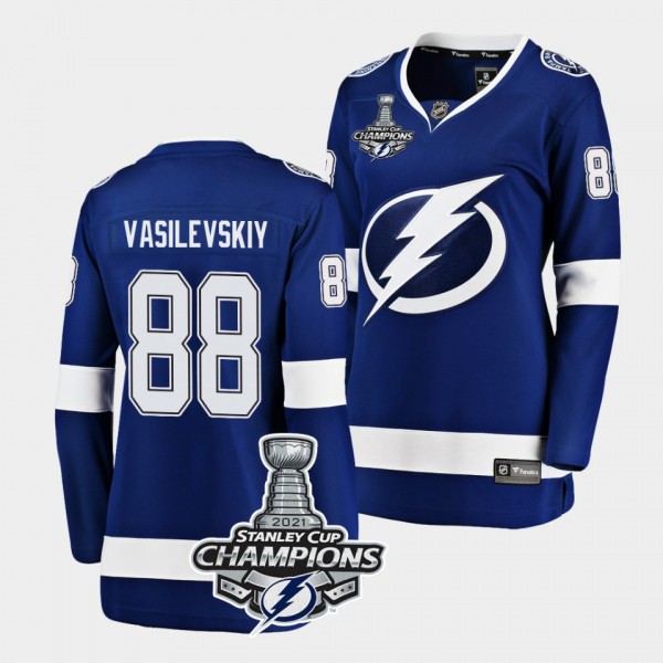 Andrei Vasilevskiy Tampa Bay Lightning 2021 Stanley Cup Champions Blue Home Women Jersey