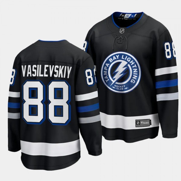 Tampa Bay Lightning Andrei Vasilevskiy 2023-24 Alternate Black Premier Breakaway Jersey Men's