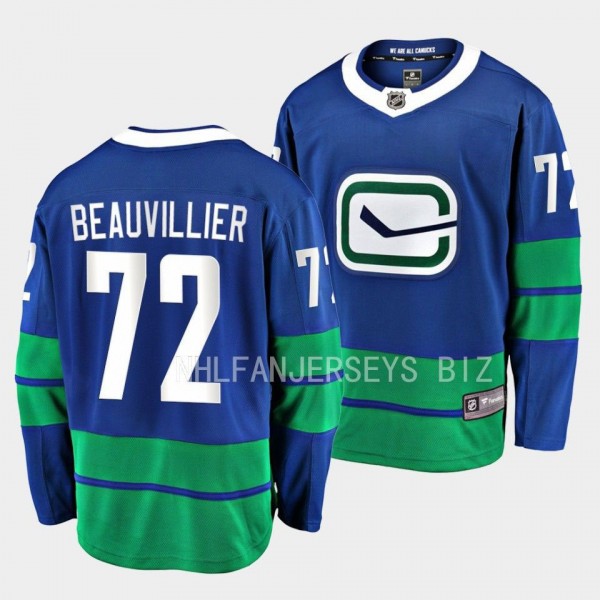 Anthony Beauvillier Vancouver Canucks Alternate Blue #72 Breakaway Player Jersey Men's