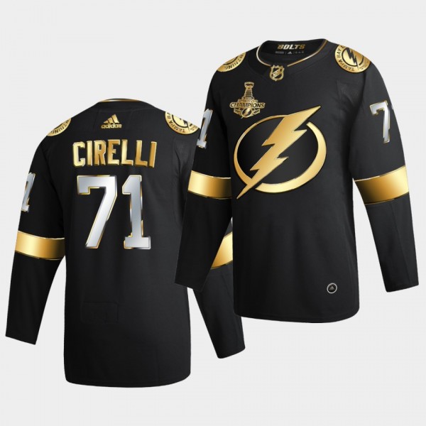 Tampa Bay Lightning Anthony Cirelli 2020 Stanley Cup Champions Authentic Golden Limited Black Jersey