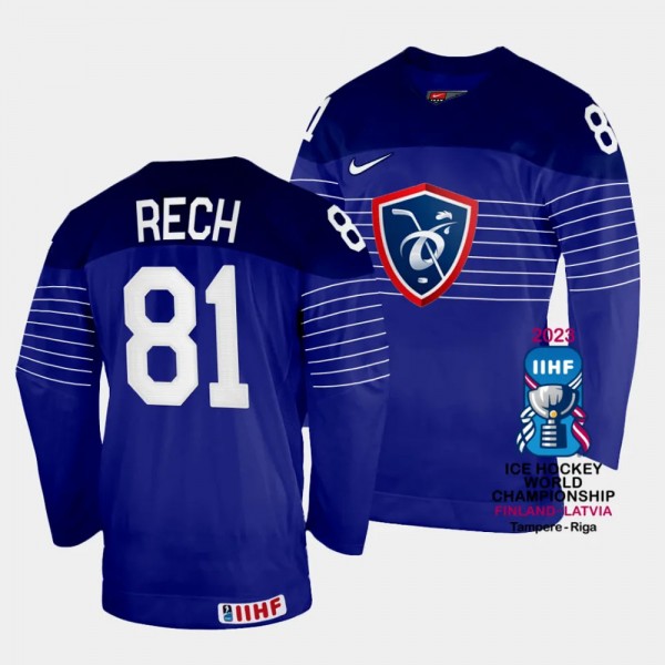 France 2023 IIHF World Championship Anthony Rech #81 Blue Jersey Away