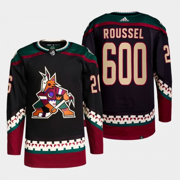Antoine Roussel Coyotes #26 600 Career Games Jersey Black Commemorative Edition