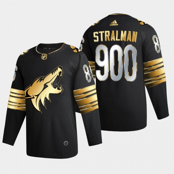 Anton Stralman Coyotes #86 900 Career Games Jersey Black Golden Edition