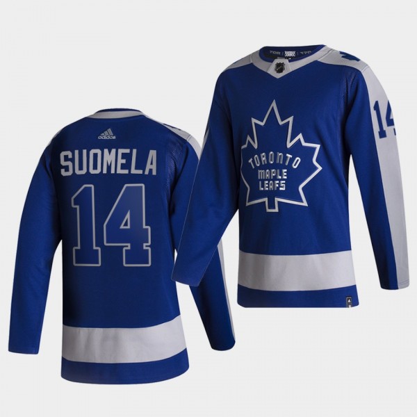 Toronto Maple Leafs 2021 Reverse Retro Antti Suomela Blue Special Edition Jersey