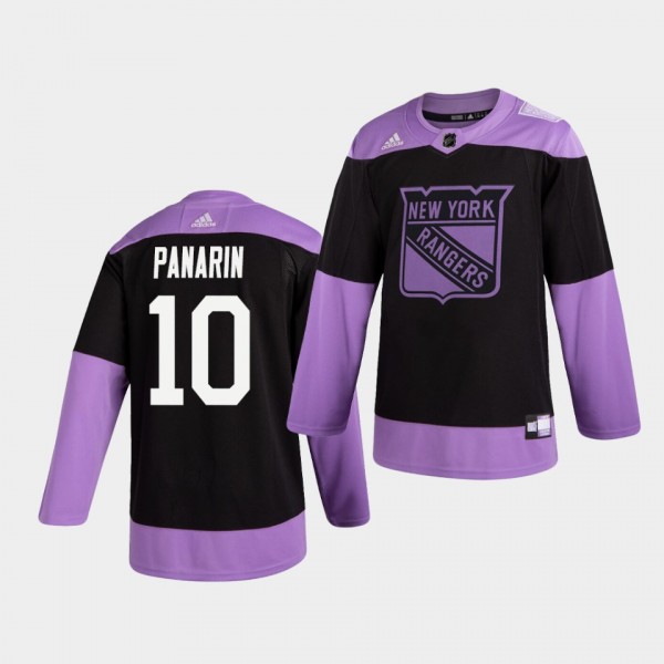Artemi Panarin #10 Rangers Hockey Fights Cancer Pr...