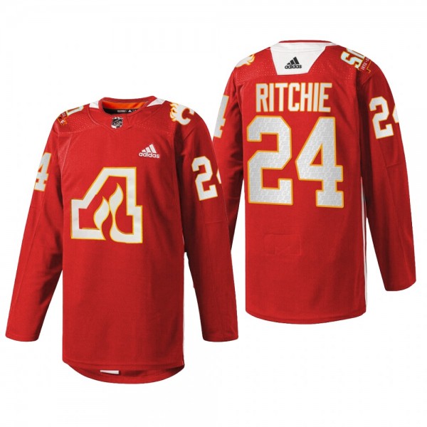 Brett Ritchie Calgary Flames 50th Anniversary Jersey Red #24 Warm-Up