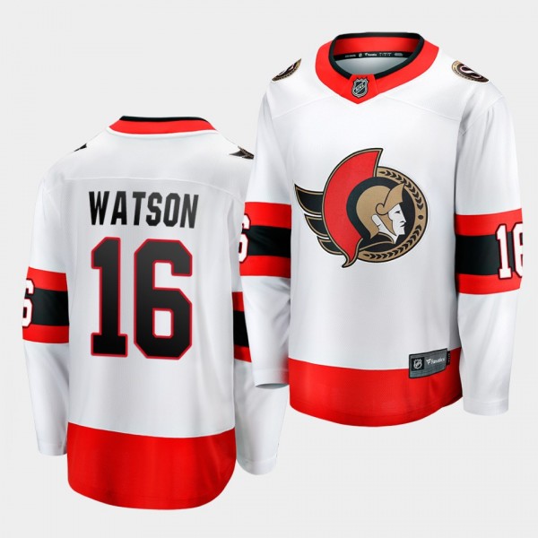 Austin Watson Ottawa Senators 2020-21 Away Men Whi...