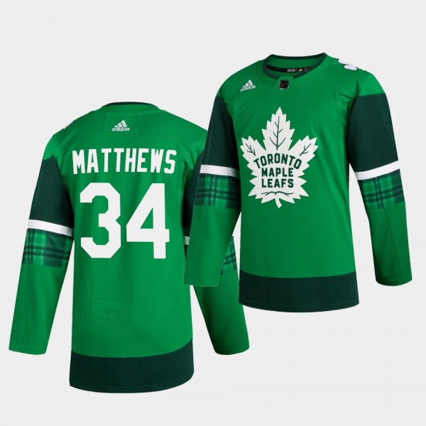 Auston Matthews Maple Leafs 2020 St. Patrick's Day Green Authentic Player Jersey