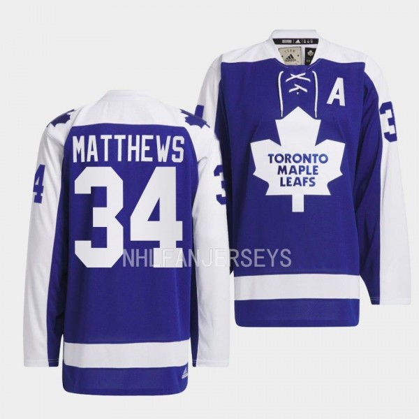 Auston Matthews #34 Toronto Maple Leafs Team Classics 1972 Hockey Royal Jersey