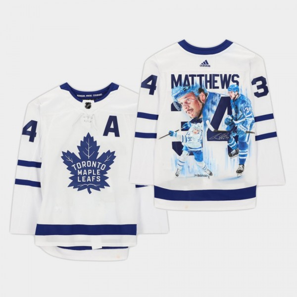 Auston Matthews #34 Maple Leafs Hand Painted by Da...