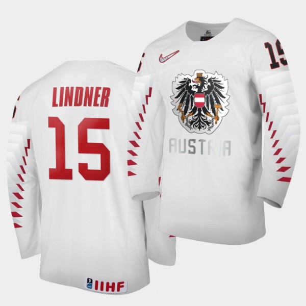Luis Lindner Austria 2021 IIHF World Junior Championship Jersey Home White