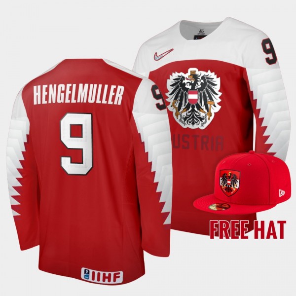 Maximilian Hengelmuller Austria Hockey 2022 IIHF World Junior Championship Free Hat Jersey Red