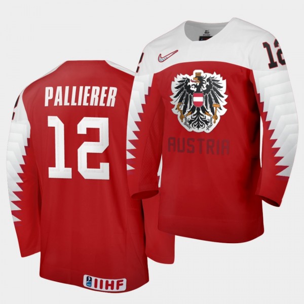 Timo Pallierer Austria 2021 IIHF World Junior Championship Jersey Away Red