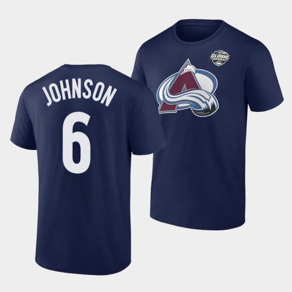 Erik Johnson 2022 NHL Global Series Colorado Avalanche Navy T-Shirt