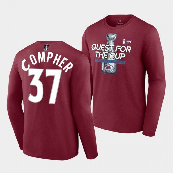 J.T. Compher Colorado Avalanche 2022 Stanley Cup Finals Burgundy Full Strength T-Shirt