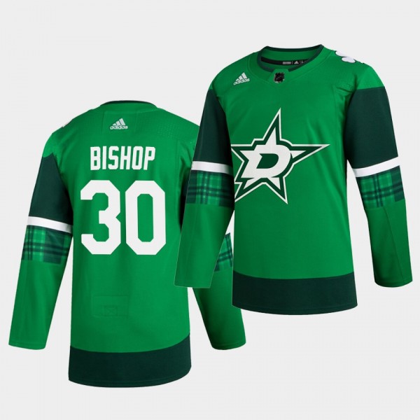 Ben Bishop #30 Stars 2020 St. Patrick's Day Authentic Player Green Jersey Men's