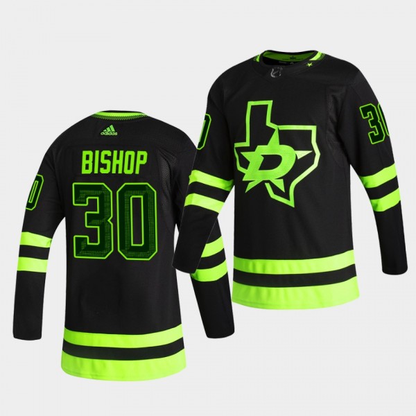 Dallas Stars 2020-21 Third Ben Bishop Blackout Bla...