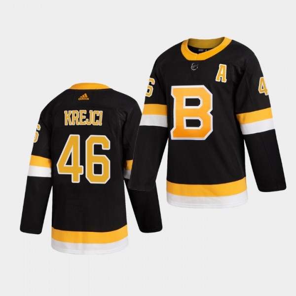 David Krejci #46 Authentic Pro Bruins 2019-20 Alternate Jersey Men's