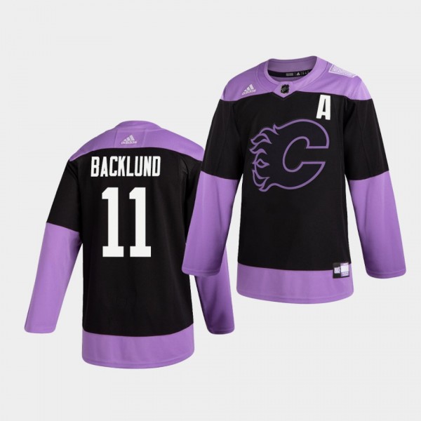 Mikael Backlund #11 Flames Hockey Fights Cancer Practice Men's Jersey