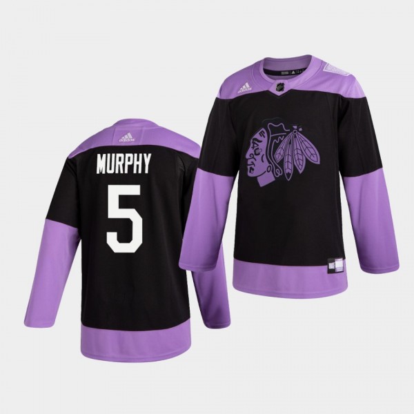 Connor Murphy #5 Blackhawks Hockey Fights Cancer P...