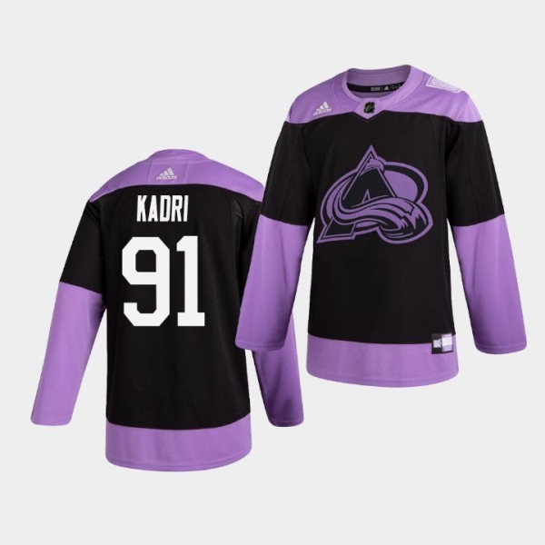 Nazem Kadri #91 Avalanche Hockey Fights Cancer Pra...