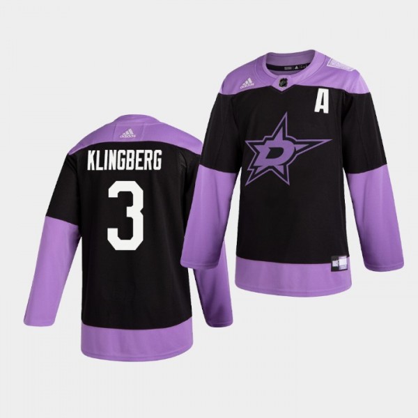 John Klingberg #3 Stars Hockey Fights Cancer Pract...