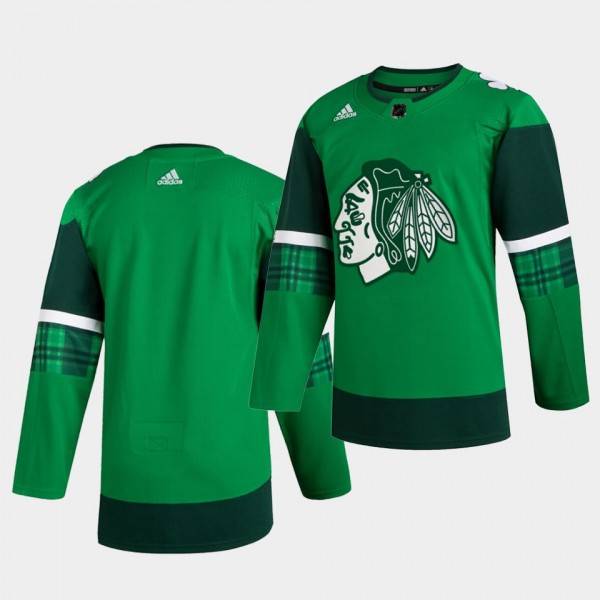Blackhawks 2020 St. Patrick's Day Green Authentic Team Jersey
