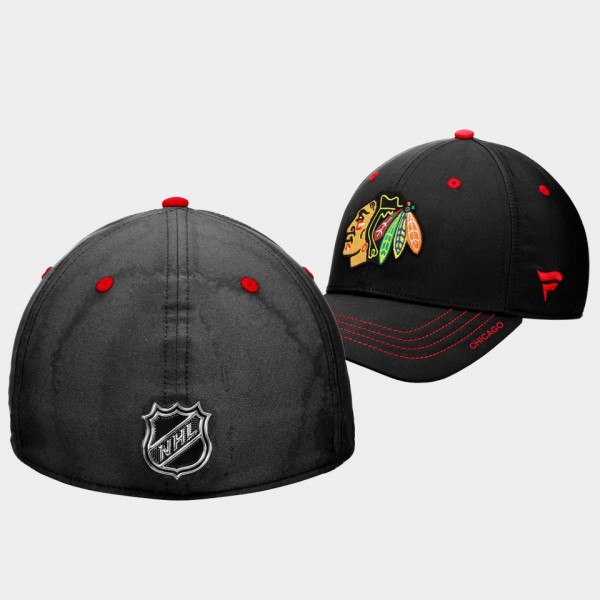 Chicago Blackhawks Authentic Pro Men Black Rink Flex Hat