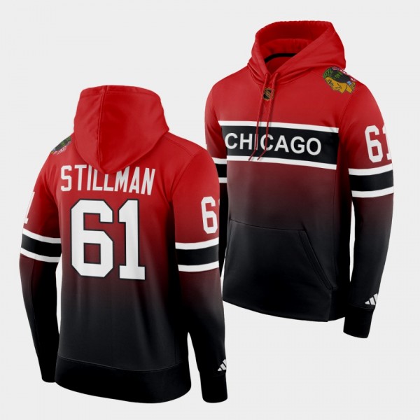 Chicago Blackhawks Riley Stillman Reverse Retro 2.0 Red Black Special Edition Hoodie Pullover