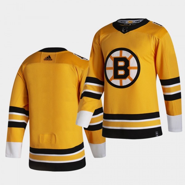 Boston Bruins 2021 Reverse Retro Blank Yellow Spec...