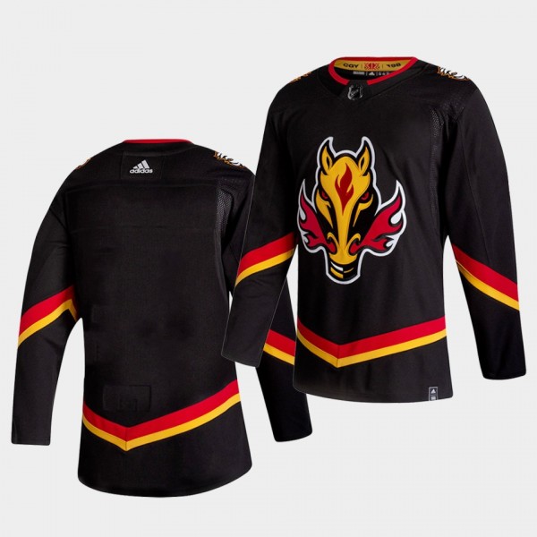 Calgary Flames 2021 Reverse Retro Blank Black Special Edition Authentic Jersey