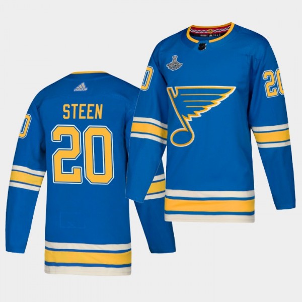 Alexander Steen #20 Blues 2019 Stanley Cup Champions Alternate Authentic Men's Jersey