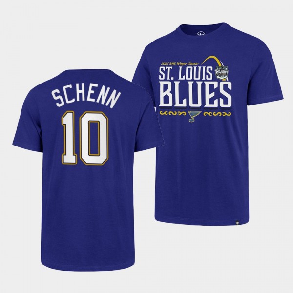 Brayden Schenn #10 St. Louis Blues 2022 Winter Classic Premier Franklin T-Shirt