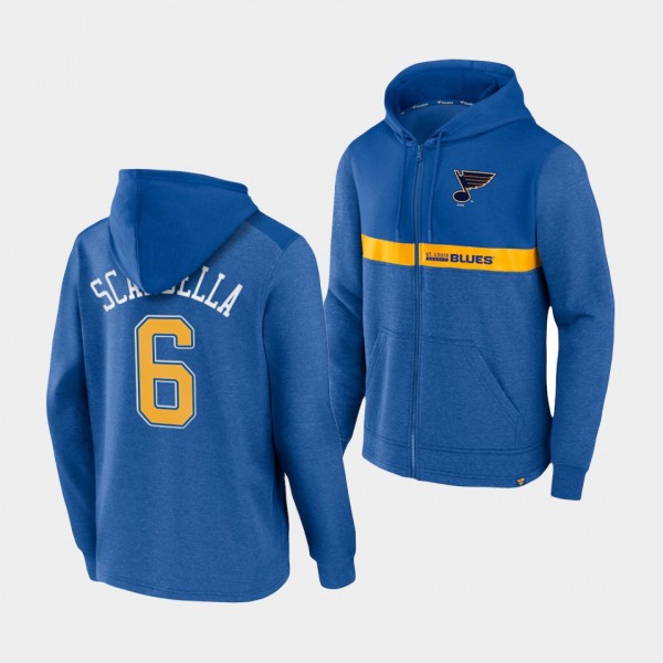 St. Louis Blues Marco Scandella Iconic Ultimate Champion Blue Full-Zip Hoodie