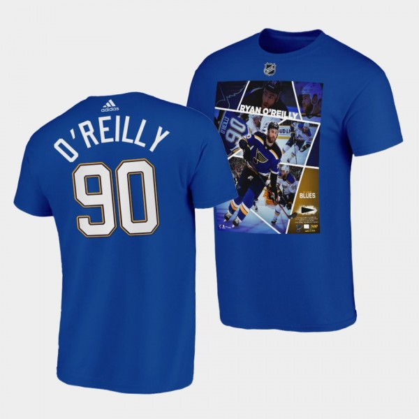 St. Louis Blues Ryan O'Reilly Player photo Impact Player T-Shirt #90 Blue