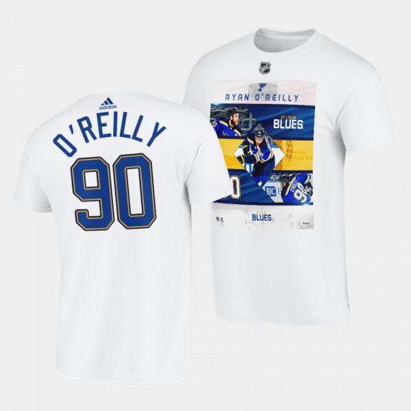 St. Louis Blues Ryan O'Reilly Player photo Stars HighligHihts T-Shirt #90 White
