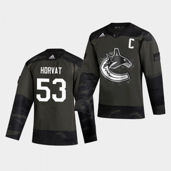 Bo Horvat Canucks #53 2019 Veterans Day Authentic Jersey Camo