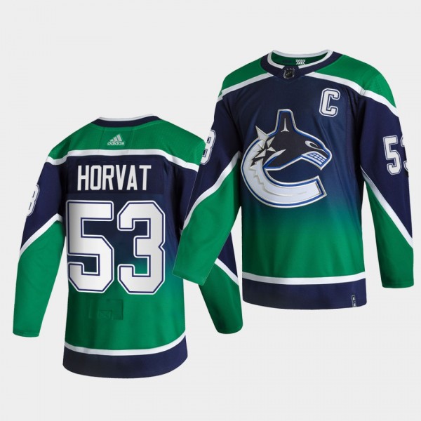 Vancouver Canucks 2021 Reverse Retro Bo Horvat Green Special Edition Authentic Jersey