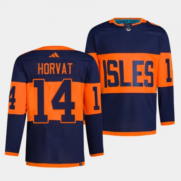 New York Islanders 2024 NHL Stadium Series Bo Horvat #14 Navy Authentic Pro Jersey Men's