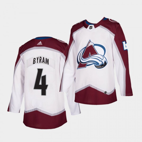 Bowen Byram #4 Avalanche 2021 Authentic Away White Jersey