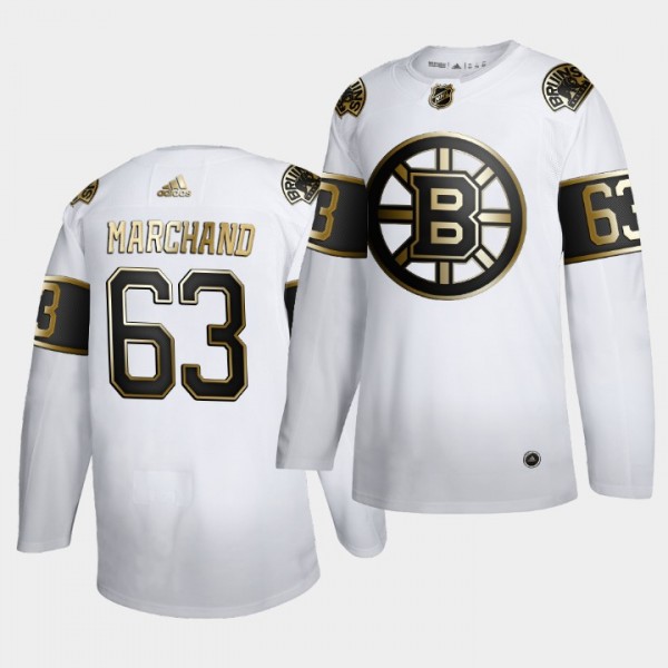 Brad Marchand #63 NHL Bruins Golden Edition White ...