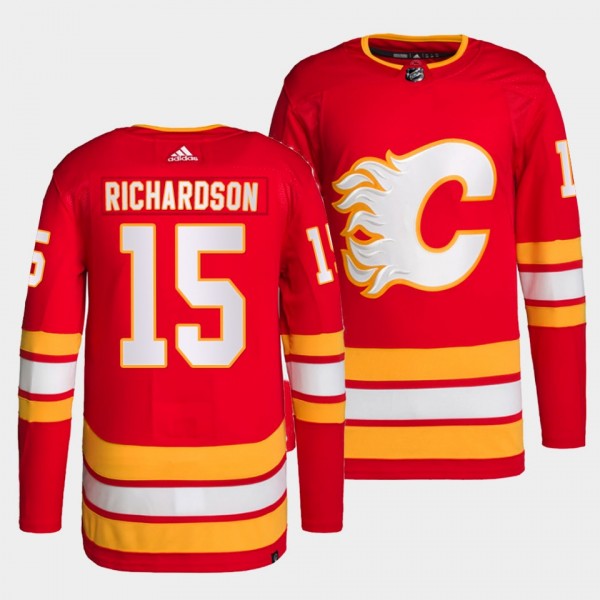 Brad Richardson #15 Flames Home Red Jersey 2021-22...