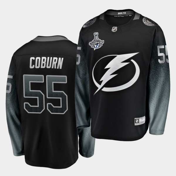 Tampa Bay Lightning Braydon Coburn 2020 Stanley Cup Champions Alternate Black Men Jersey