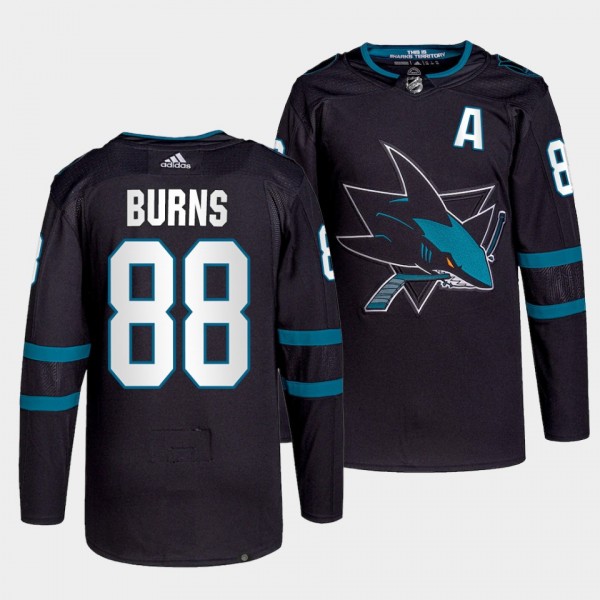 Brent Burns #88 Sharks Alternate Black Jersey 2021...