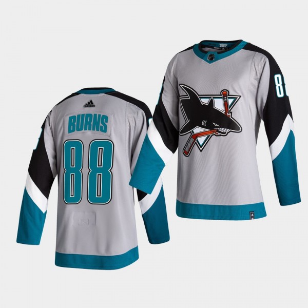 San Jose Sharks 2021 Reverse Retro Brent Burns Gray Special Edition Authentic Jersey