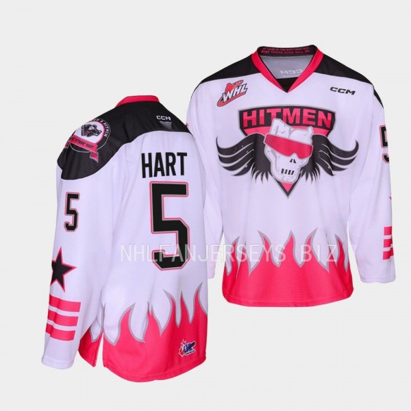 Bret Hart Calgary Hitmen 2023 Bret Hart themed Whi...