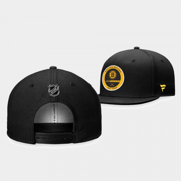 Boston Bruins 2022 Training Camp Snapback Authentic Pro Hat Black