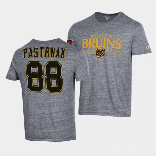 Boston Bruins Champion David Pastrnak #88 Gray T-S...