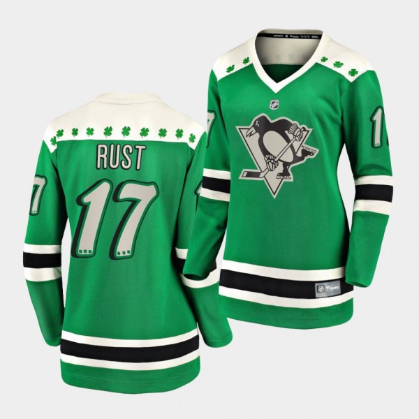 Bryan Rust #17 Penguins 2021 St. Patrick's Day Gre...