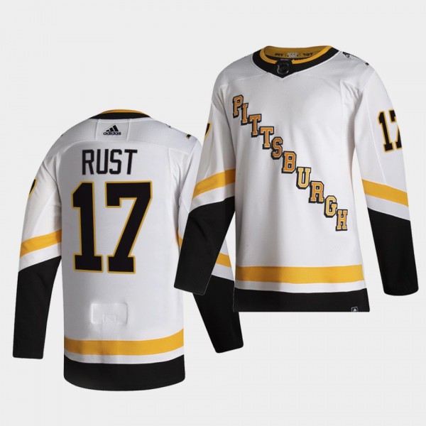 Bryan Rust #17 Penguins 2020-21 Reverse Retro Fourth Authentic White Jersey
